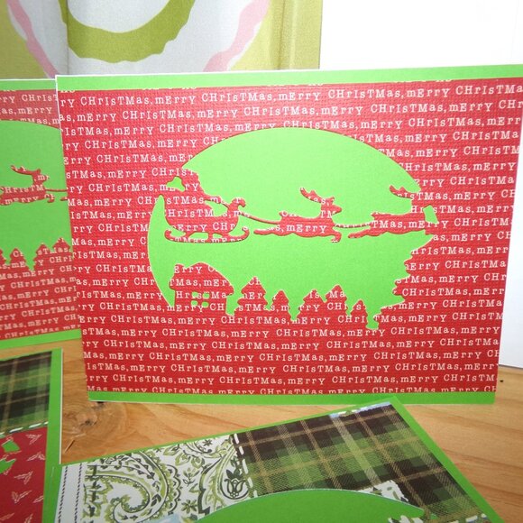 Set of 12 Handmade Merry Christmas Cutout Cards - Picture 4 of 4